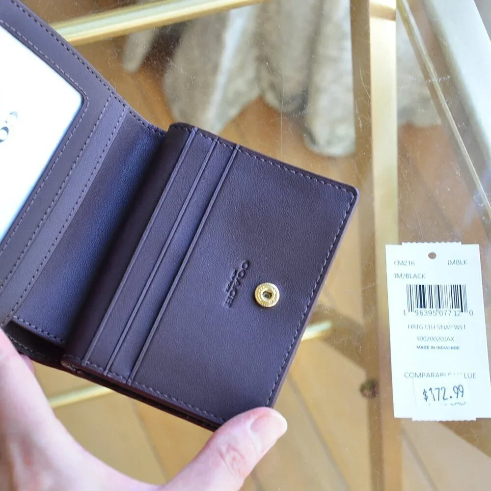 Coach CM216 SNAP WALLET WITH COACH HERITAGE